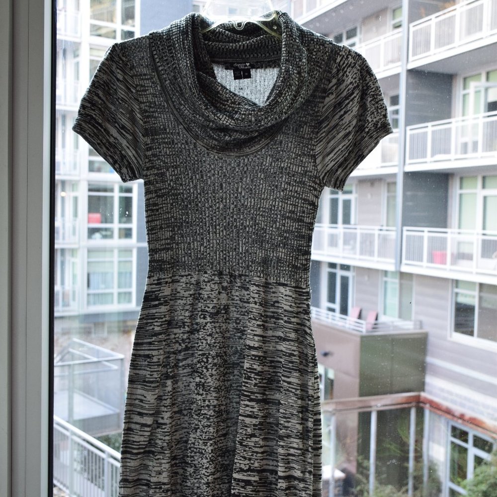 Sequin Hearts Cowl Neck Dress, like new!